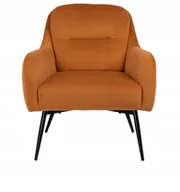 Fotele - Stylowy fotel tapicerowany welurowy cynamonowy Mert do salonu i poczekalni - miniaturka - grafika 1