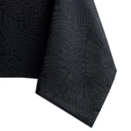 Obrusy i serwetki - Obrus Gaia Czarny Tłoczony Roślinny 150x300 owal AmeliaHome - TCLOTH/AH/GAIA/HMD/BLACK/O150X300 - miniaturka - grafika 1