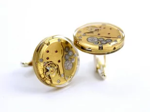 Spinki do mankietów golden treasure de silva - undercover, złote - Spinki do mankietów i krawatów - miniaturka - grafika 1