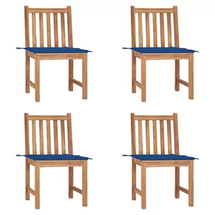 vidaXL Krzesła ogrodowe, 4 szt., z poduszkami, lite drewno tekowe! 3073098 - Fotele i krzesła ogrodowe - miniaturka - grafika 1