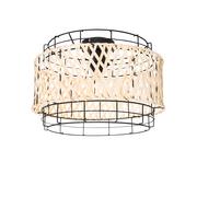 Oprawy, klosze i abażury - QAZQA Oosterse plafondlamp zwart met bamboe - Irena - miniaturka - grafika 1