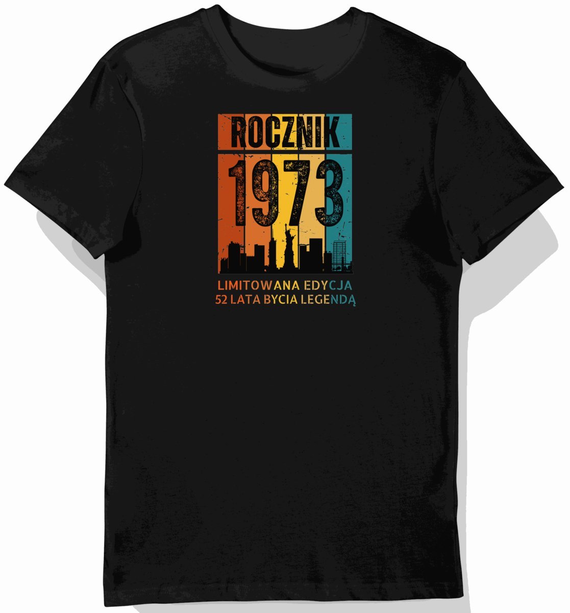 Koszulka męska czarna 1973 urodziny 52 lat prezent S