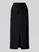 Spódnice - Spódnica midi z rozcięciem i wiązanym paskiem model ‘PRISILLA’ - miniaturka - grafika 1