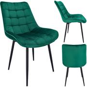 Krzesła - KRZESŁO pikowane WELUR tapicerowane GLAMOUR zielone MISTY - miniaturka - grafika 1