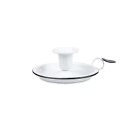 Świeczniki - Świecznik emaliowany klasyczny vintage biały - miniaturka - grafika 1