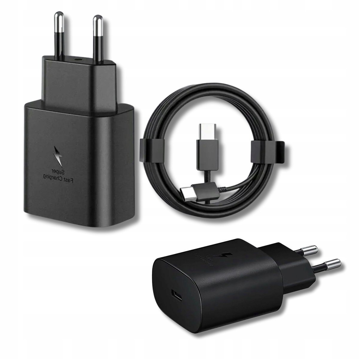 Szybka Ładowarka 25W USB C Typ C Power Delivery QC Kabel W Zestawie