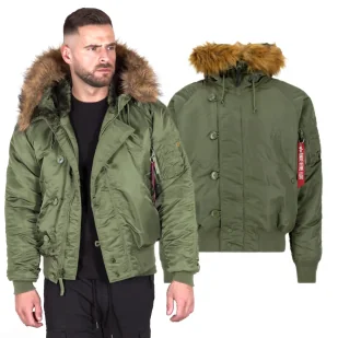 Kurtka z kapturem Alpha Industries N2B 100105 01 - Zielona - Odzież taktyczna i umundurowanie - miniaturka - grafika 1