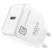 Pozostałe akcesoria do telefonów - Cellularline The One - Ładowarka sieciowa USB-C Power Delivery 30W (biały) - miniaturka - grafika 1