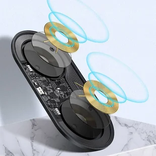 Baseus Simple 2w1 ładowarka bezprzewodowa Qi do telefonu i słuchawek AirPods 15W czarno-przezroczysty (WXJK-A01) hurtel-54063-0 - Ładowarki do telefonów - miniaturka - grafika 36