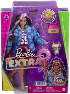 Barbie Extra Lalka #13 Sportowa sukienka/Czarno-różowe włosy HDJ46 HDJ46 - Sukienki i spódniczki dla dziewczynek - miniaturka - grafika 1