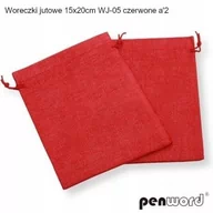 Opakowania i torebki na prezenty - Woreczki Jutowe 15X20Cm Wj-05 Czerwone 2Szt Penword - miniaturka - grafika 1
