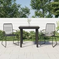 Meble ogrodowe - 3-częściowy zestaw mebli ogrodowych, czarny, rattan PVC vidaXL - miniaturka - grafika 1