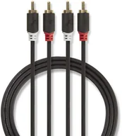 Kable komputerowe i do monitorów - Nedis Audio Cable 2x RCA -> 2 x RCA 5m Black - miniaturka - grafika 1