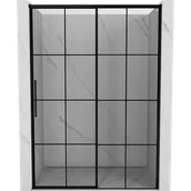 Ścianki i drzwi prysznicowe - Mexen Rox drzwi prysznicowe rozsuwane prawe 150 cm, czarna kratka, czarne - 8C2-150-000-70-77-P - miniaturka - grafika 1