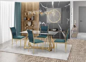 Stoły - KONAMI stół Halmar blat - czarny marmur, nogi - złoty  - miniaturka - grafika 1