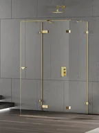 Kabiny prysznicowe - New Trendy Złota przyścienna kabina prysznicowa prawa 80x80 EXK-4793 Eventa Gold Shine - miniaturka - grafika 1