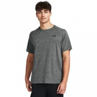 Koszulki sportowe męskie - Męska koszulka treningowa Under Armour UA Tech Textured SS - szara - UNDER ARMOUR - miniaturka - grafika 1