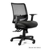 Fotele i krzesła biurowe - Fotel ergonomiczny SAGA PLUS M Unique OUTLET bl418 Black, Czarny  ✂ RABAT w sklepie! ✂️ - miniaturka - grafika 1