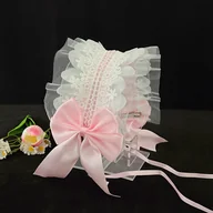 Inne - TEMU 1 szt. Lolita Dress-Up Akcesorium do włosów z koronką i kokardą, poliester i spandex, klips z tyłu, bez piór, opaska w stylu imprezowym - miniaturka - grafika 1