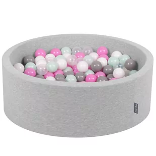 KiddyMoon basen z kolorowymi piłkami  7 cm, dla niemowląt, dzieci, okrągły - Suche baseny - miniaturka - grafika 1