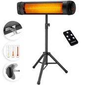 Ogrzewacze tarasowe - Grzejnik Promiennikowy MZH2500 Czarny 2500W Na Stojaku - miniaturka - grafika 1