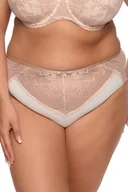 Majtki damskie - Figi damskie z koronką i tiulem Simone MAXI 1285 ecru różowe XXL - miniaturka - grafika 1