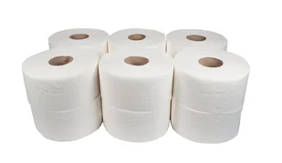 PAPIER TOALETOWY JUMBO BIAŁY CELULOZA 2 WARSTWY 12 ROLEK x 105M / MB SERVICE - Papier toaletowy - miniaturka - grafika 1