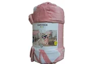 Koce i narzuty dla dzieci - Smukee Koc flanelowy różowy 130x160cm PIES - miniaturka - grafika 1