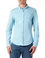 Koszule męskie - BOSS BIADO R Regular -Fit męska koszula z dwukolorowej bawełny, jasnoniebieski, XXL - miniaturka - grafika 1