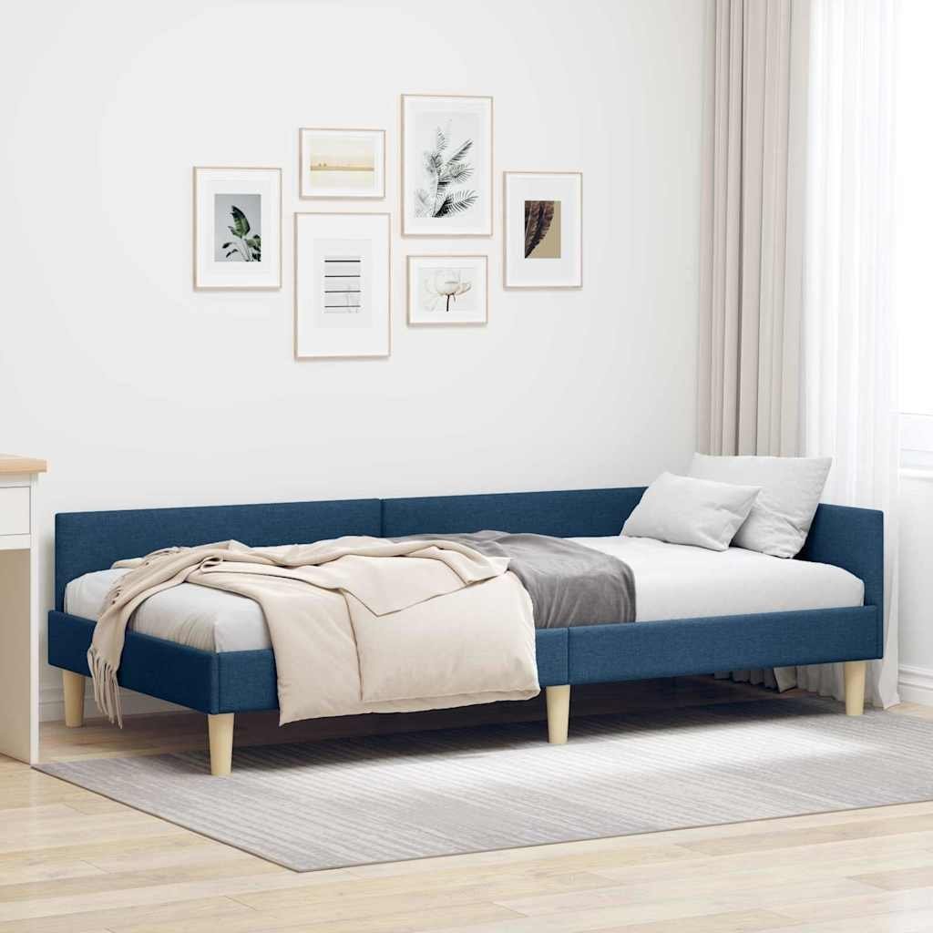 vidaXL vidaXL Rama łóżka narożnego Niebieski 80 x 200 cm tkanina