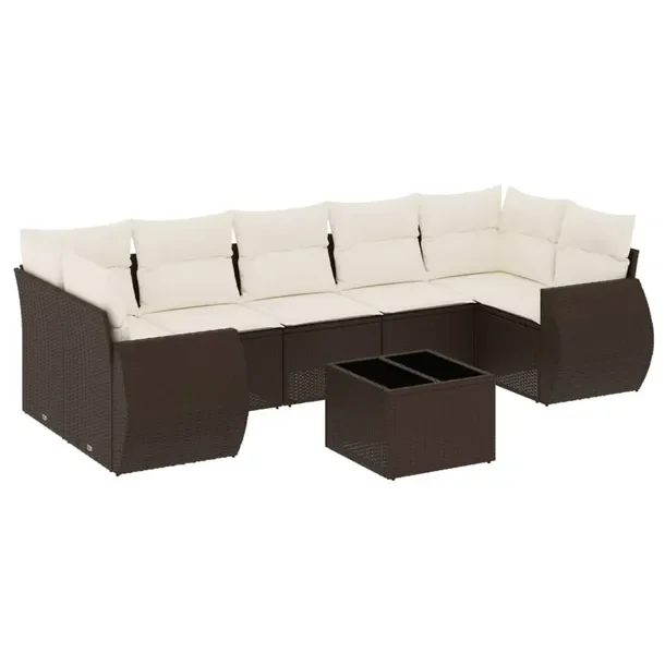 Zestaw mebli ogrodowych brązowy, rattan PE, wymiary: 62x62x69 cm, 55x62x69