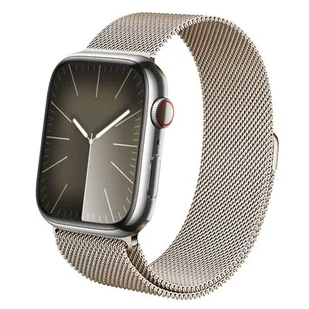 Crong Milano Steel – Pasek ze stali nierdzewnej do Apple Watch 42/44/45/49 mm (szampański) - Akcesoria do smartwatchy - miniaturka - grafika 1