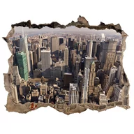 Naklejki na ścianę - Fototapeta dziura na ścianę 3d Nowy Jork lot ptaka, Tulup - miniaturka - grafika 1
