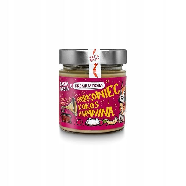 Basia Basia Premium Rosa Krem z orzechów nerkowca z kokosem i żurawiną 195 g