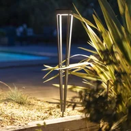 Lampy ogrodowe - Les Jardins Latarka solarna LED Tinka, szara, 90 cm, szpikulec do ziemi - miniaturka - grafika 1