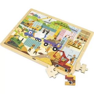 VIGA 44585 Puzzle na podkładce 48 elementów poznajemy maszyny budowlane 3999 - Puzzle - miniaturka - grafika 1