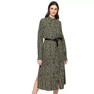 Sukienki - Replay Damska luźna sukienka, 10 oliwkowy/czarny/naturalny biały, XL - miniaturka - grafika 1