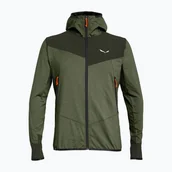 Sport OUTLET - Bluza trekkingowa męska Salewa Agner Hybrid PL/DST FZ dark olive melange - miniaturka - grafika 1