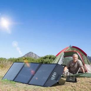 Choetech ładowarka solarna USB składana 120W DC, USB C, 2 x USB czarna (SC008) - Panele fotowoltaiczne - miniaturka - grafika 9