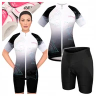 Spodenki rowerowe - Strój Kolarski Damski rozm L XL Koszulka Spodenki Rowerowe z Wkładką Żelową - miniaturka - grafika 1