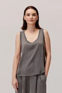 Koszulki i topy damskie - Top z wiskozą i lyocellem Figro szary - miniaturka - grafika 1