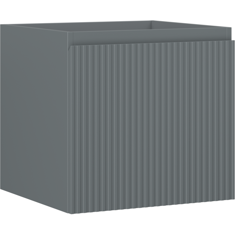 Mexen Rivel szafka łazienkowa podumywalkowa 50 cm, 1 szuflada, ryflowana , grafit mat - 91A20-05047-1-BF66