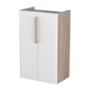 Półsłupek łazienkowy Krofam Comfy 50x80x32 cm dąb castello/biały połysk 147-0011 - Półki łazienkowe - miniaturka - grafika 1