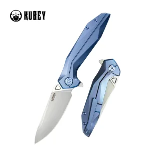 Nóż składany Kubey Nova Blue Titanium, Bead Blasted 14C28N (KB235C) - Noże - miniaturka - grafika 1