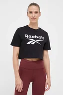 Koszulki sportowe damskie - Reebok t-shirt Reebok Identity damski kolor czarny - miniaturka - grafika 1