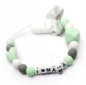 Akcesoria do smoczków - Silikonowa zawieszka dla niego NIEJ LOVE MAMA - miniaturka - grafika 1