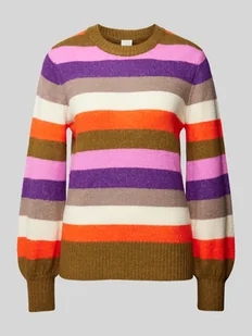 Sweter z dzianiny z raglanowymi rękawami model ‘EDEN’ - Swetry damskie - miniaturka - grafika 1