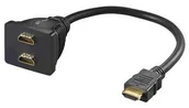 Kable - Microconnect HDM19M19F19F kabel HDMI 0,2 m HDMI Typu A (Standard) Czarny - miniaturka - grafika 1