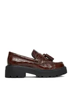 Półbuty damskie - Gino Rossi Loafersy EO-HOX-12036 Brązowy - miniaturka - grafika 1
