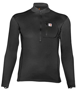 Koszulki męskie - Carhartt Koszulka męska Base Force Midweight Tech Quarter-Zip Layer Top, Czarny, XL Długi - grafika 1